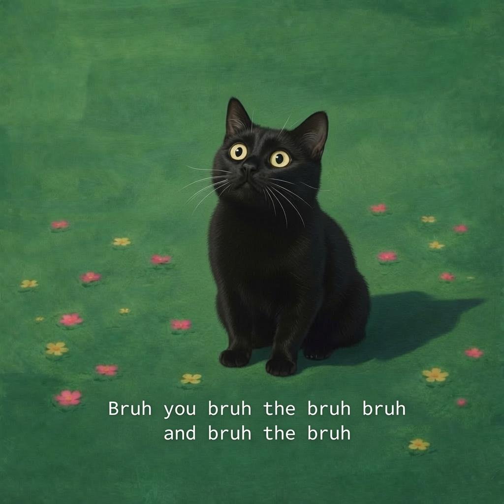 Cat in flower field